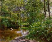 A River Landscape - 佩德·莫克·曼斯特德